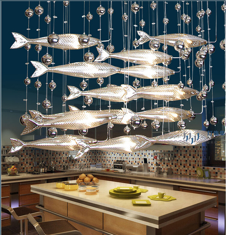 Candelabro de cristal con forma de pez volador, decoración creativa para restaurante, sala de estar, comedor, novedad ► Foto 1/6