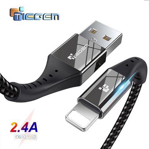 Cable USB TIEGEM para iPhone X XS MAX XR 8 7 6 5 S plus, Cable de carga rápida, Cable cargador de teléfono móvil, Cable de datos Usb 2M 3M ► Foto 1/6
