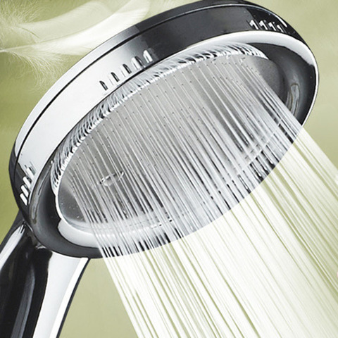 Cabezal de ducha ABS con boquilla presurizada, accesorios para el baño, cabezal de ducha de alta presión cromado para ahorro de agua, 1 unidad ► Foto 1/6