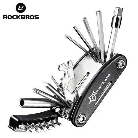 ROCKBROS-Kit de herramientas de ciclismo 16 en 1, radios de llave hexagonal para bicicleta de montaña, destornillador, herramienta de reparación múltiple ► Foto 1/6