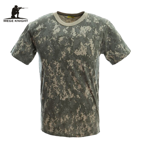 MEGE camuflaje militar combate respirable camiseta, hombres Camiseta de algodón de verano, Ejército Camo campamento ► Foto 1/6