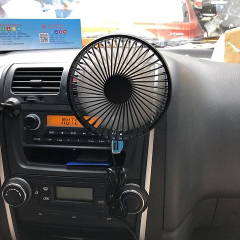 Ventilador de ventilación de coche Universal, 5V, 360 grados de rotación, ángulo ajustable, USB, 3 velocidades, eléctrico, con interruptor de encendido y apagado ► Foto 1/6