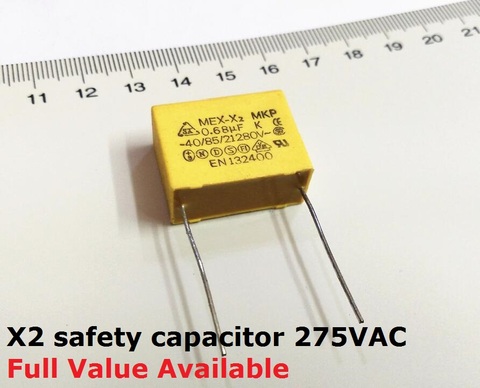 10PC X2 seguridad condensador 275VAC 0.001uf 0,0022/0,0047/0,01/0.022/0.033/0.047/ 0.068/0,1 uf 0,15 uf 0,47 uf 0,22 uf 0,68 uf 0,33 UF 1UF ► Foto 1/1