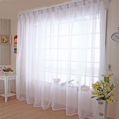 Cortinas de tul Translucidus para cocina, decoración de ventanas del hogar moderna, gasa transparente blanca, sala de estar cortinas para, Panel Individual, B502 ► Foto 1/6