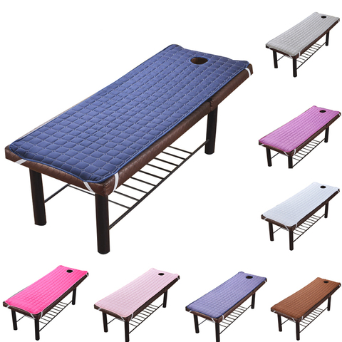 Mesa de masaje para salón, Sábana de cama de belleza sólida, lámina para masaje, tratamiento de SPA, cubierta de cama con orificio para respiración, 185x70cm ► Foto 1/6