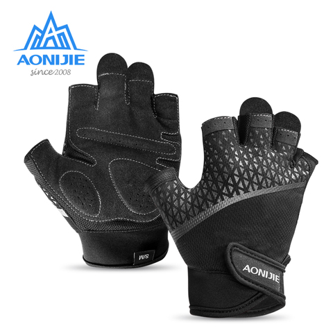 AONIJIE M52-guantes deportivos Unisex de medio dedo para correr, trotar, senderismo, ciclismo, gimnasio, Fitness, antideslizantes ► Foto 1/6