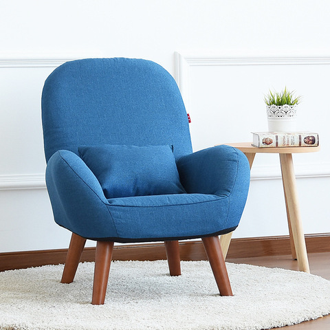 Sillón japonés de tela con patas de madera para sala de estar, moderno, relajante, decorativo, diseño de sillón ► Foto 1/6