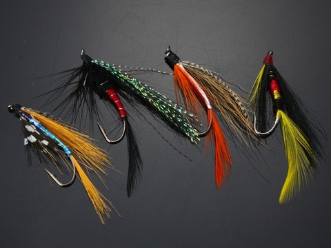 Señuelos de pesca con mosca de trucha, único salmón, negro/naranja, mar, 40 Uds. ► Foto 1/6