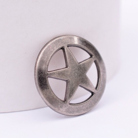 Lote de 10 Uds. De tuercas de CONCHOS de estrella de TEXAS, occidental clásico estilo PUNK, de plata antigua, 31 MM ► Foto 1/6