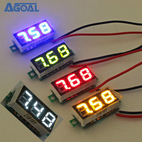 Mini voltímetro Digital pequeño, medidor de voltaje de 0,28 pulgadas, 2,5 V-30V, 5 colores rojo/blanco/azul/verde/amarillo ► Foto 1/6