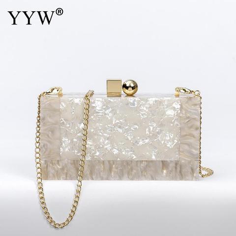 YYW-Bolso de mano de acrílico blanco para mujer, bolsa de mano de lujo, de diseñador de Bgas, estilo mensajero, para viaje a la playa, para verano ► Foto 1/6