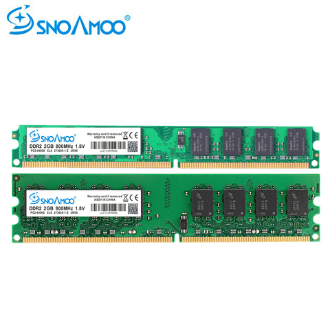 SNOAMOO PC de escritorio DDR2 2X2GB de Ram 800MHz 667Mhz PC2-5300U CL6 240Pin 1,8 V, memoria para AMD e Intel Compatible con memoria de ordenador ► Foto 1/6