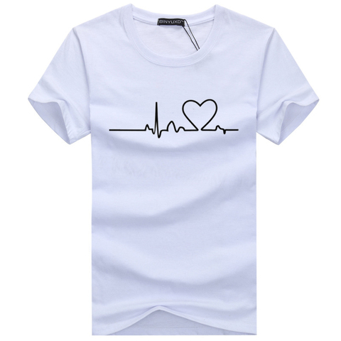 Camisetas de estilo Hip Hop para hombre y mujer, camisetas informales Harajuku con corazón impreso, camiseta de manga corta, ropa para hombre 2022 ► Foto 1/2