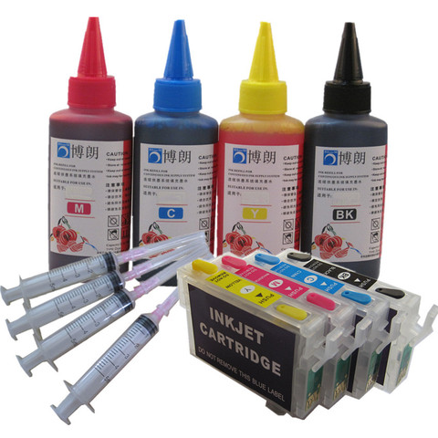 73 73N cartucho de tinta rellenable para EPSON Stylus TX111 TX200 TX210 TX209 TX213 TX220 TX400 TX409 TX410 + para EPSON Dey tinta 400ML ► Foto 1/4