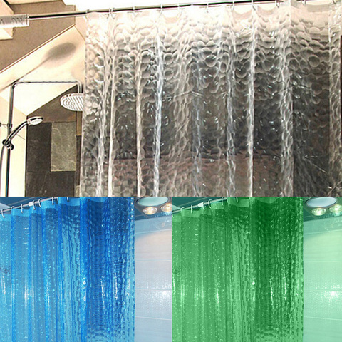 Cortina de ducha de goma EVA translúcida 3D gruesa, cortinas de ducha de 1,8/2M, cortina de baño impermeable y antimoho, 42 Uds. ► Foto 1/6