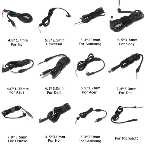 Cable de alimentación conector Jack DC cargador adaptador enchufe Cable de alimentación para Samsung Dell HP Sony Toshiba Asus Acer lenovo ► Foto 1/6