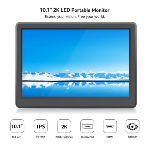 Elegrow-Monitor portátil para ordenador, pantalla IPS 2K de 10,1 pulgadas, 2560x1600P, LCD HD, Raspberry Pi ► Foto 1/6