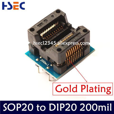 Adaptador sop20 a dip20 de alta calidad, adaptador de programador IC de enchufe DIP20 de 200-208mil de ancho, envío gratis ► Foto 1/6