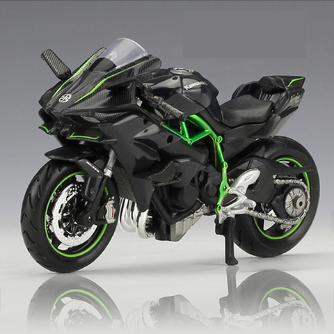 KAWASAKI NINJA juguete de motocicleta 1:18 H2 fundición de aleación de juguete modelo de Ninja negro H2R moto desmontable colección ► Foto 1/6