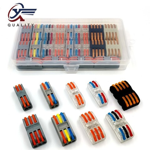 15-30 unids/caja tipo 222 compacto de cable de conector de cableado, bloque de terminales con palanca 0,08-2.5mm2 SPL-2 SPL-3 SPL-4 ► Foto 1/6