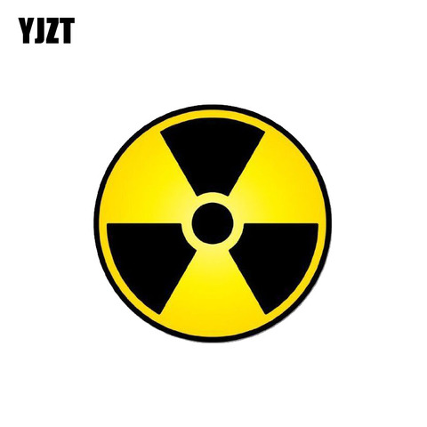 YJZT 14CM * 14CM divertido radiación Nuclear pegatina de advertencia para coche PVC 12-0757 ► Foto 1/6