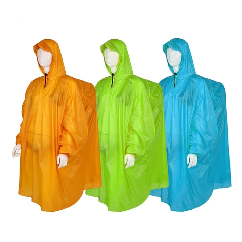 Chubasquero ligero de silicona 15D para exteriores, Poncho multifuncional, cubierta impermeable para lluvia, Camping, senderismo, viaje ► Foto 1/6