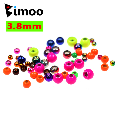 Bimoo 20 unids/bolsa 3,8mm atado de moscas latón grano para Beadhead Ninfa Streamer accesorios de pesca de hielo pesca Artificial cebo ► Foto 1/6