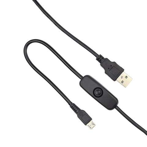 Cable de alimentación USB de 1M con botón de encendido y apagado, Cable de carga con puerto de USB a micro-USB para Raspberry Pi 3/Zero ► Foto 1/1