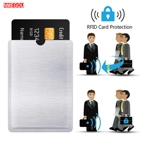 10 piezas RFID bloqueo mangas Anti robo RFID Protector de la tarjeta RFID Bloqueo de robo de identidad Anti-escanear tarjeta protección ► Foto 1/6