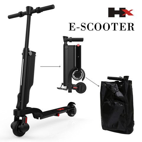 HX X6 Scooter Eléctrico plegable de dos ruedas Scooter Eléctrico Mini portátil mochila e-scooter Ebike bicicleta eléctrica ► Foto 1/6