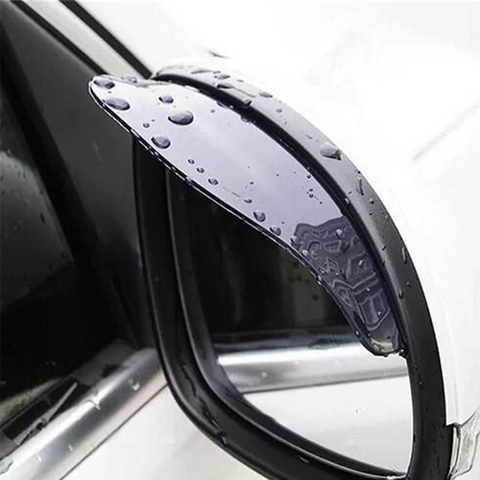 Juego de 2 unidades de PVC para espejo retrovisor del coche, pegatina para lluvia, ceja, burlete, protector de lluvia de espejo de coche, cubierta protectora ► Foto 1/6