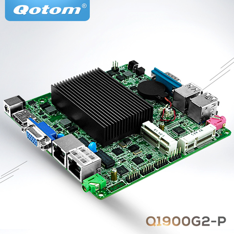 QOTOM Mini ITX Placa base con celeron j1900 procesador de a bordo, quad core 2 GHz, hasta 2,42 GHz, dual lan placa base DC 12V ► Foto 1/6