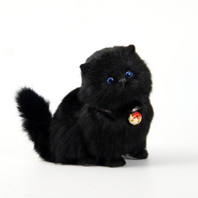 2022 5 colores sonido gatito gato negro peluche juguete suave chica regalo simulación gato sentado realista Purr sonido electrónico gato muñeca ► Foto 1/6