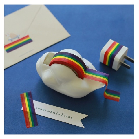 Dispensador creativo de cinta de arco iris, cinta adhesiva, cinta plástica de corte de asiento ► Foto 1/4