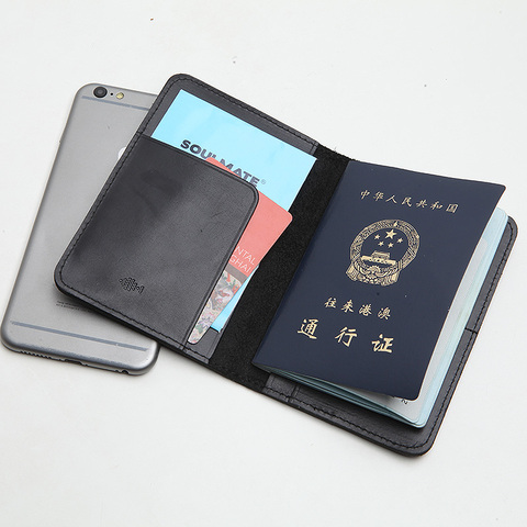 LANSPACE-Funda de pasaporte de cuero para hombre, monedero hecho a mano, funda para pasaporte de marca famosa ► Foto 1/1