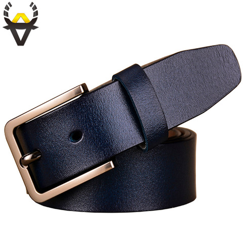 Cinturones de cuero auténtico para mujer, cinturón con hebilla de calidad femenina, correa de piel de vaca de segunda capa, ancho de 3,3 cm ► Foto 1/6