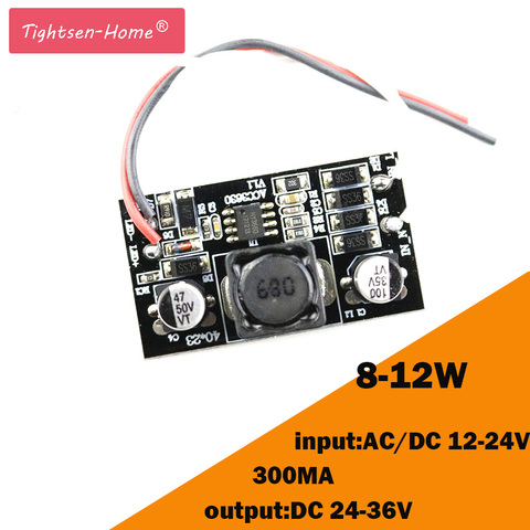 Controlador incorporado LED de 8-12W, 300MA (8-12) controlador Led x1W DC 24V ~ 36V 8W 9W 10W 11W 12W fuente de alimentación AC/DC 12-24V para luz LED DIY ► Foto 1/6