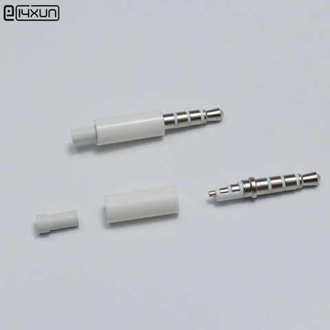Conector de auriculares estéreo de 2 piezas de 3,5mm con conector de adaptador de enchufe de audio de 4 polos de 3,5mm para iphone blanco ► Foto 1/1