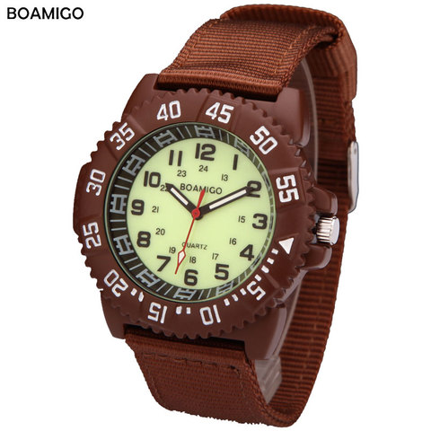 Relojes de los hombres de la marca de lujo de BOAMIGO militar ejército relojes reloj de cuarzo nailon Banda Azul relojes Para hombre ► Foto 1/6