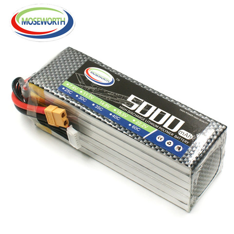 Batería LiPo de juguete para Dron, 6S, 22,2 V, 5000mAh, 60C, li-po, 6S, para cuadricóptero, avión, coche, barco, batería Lipo, Max 120C ► Foto 1/6