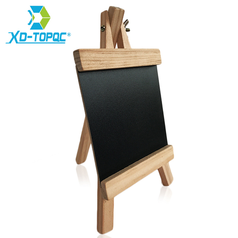 XINDI 12*23 cm escritorio Mini pizarra de madera de pino caballete pizarra madera chico tablero negro plegable tableros de escritura libre tiza BB70 ► Foto 1/6