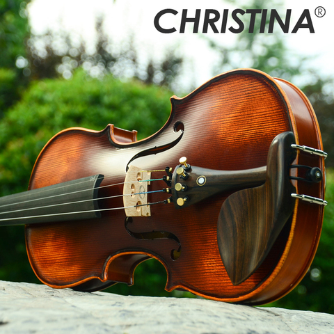 Nuevo instrumento musical de 3/4 de Violín de arce antiguo V02 hecho a mano con estuche de violín y arco de violín y colofonia ► Foto 1/6