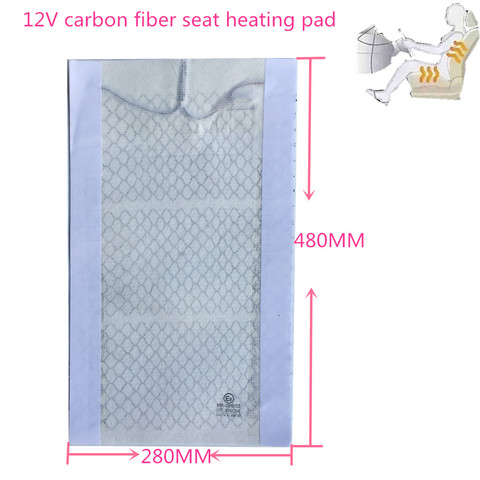 Calentador del asiento de fibra de carbono calefacción almohadillas calentador del invierno 12 V climatizada coche SUV vehículo asiento climatizada supprt universal 48*28 ► Foto 1/6