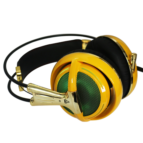 XIBTER-auriculares con sonido 7,1 para videojuegos, cascos dorados con luces LED de colores, 50mm, con micrófono, para PC, ordenador, mejor amigo ► Foto 1/6