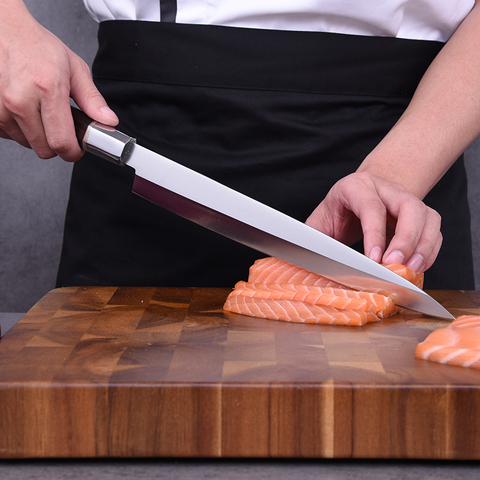 Yanagiba-cuchillo de cocina japonés profesional de Chef, cuchillos de acero inoxidable, para filetear peces, Sashimi, Sushi, salmón, cuchillos cortadores ► Foto 1/5
