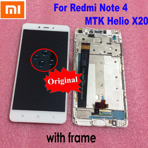 Original mejor 10 puntos de pantalla táctil digitalizador de pantalla LCD + Asamblea marco para Xiaomi Redmi Note 4 Note4 MTK helio X20 ► Foto 1/2