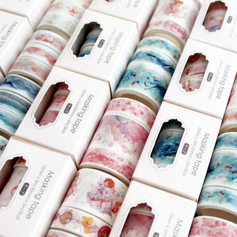 3 unids/pack Sakura nube Van Gogh japonés Washi Tape cinta adhesiva DIY Scrapbooking etiqueta adhesiva cinta adhesiva ► Foto 1/6