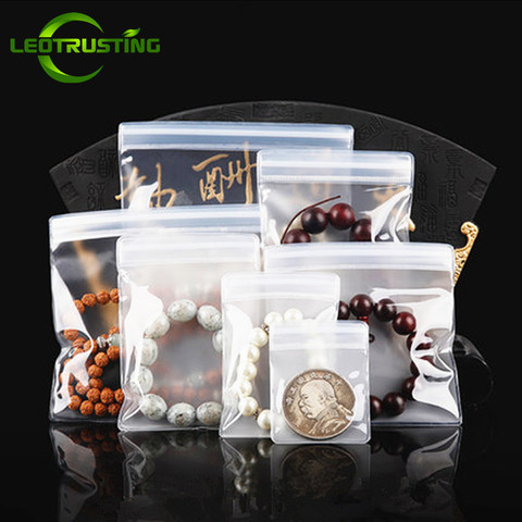 Leotrusting-bolsa de plástico suave EVA con cremallera, 50 Uds., gruesa, transparente, antioxidante, embalaje de joyería para teléfono, bolsa de regalo ecológica esmerilada ► Foto 1/6