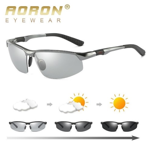 AORON-gafas de sol polarizadas fotocromáticas de aluminio para hombre y mujer, gafas de decoloración masculinas, gafas antideslumbrantes ► Foto 1/6