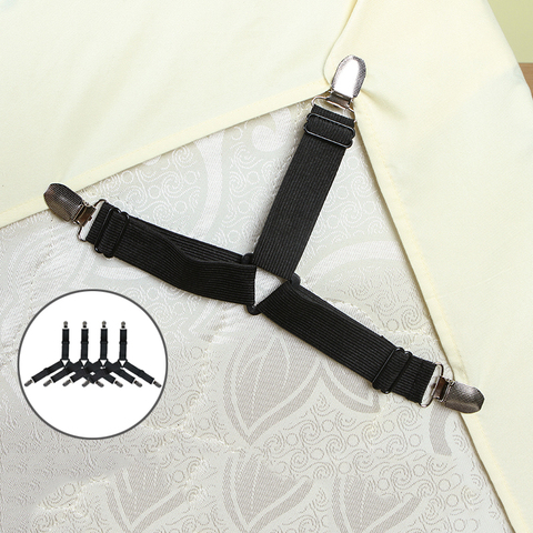 4 unids/set elástico hoja de cama pinzas Clip Funda de colchón mantas mezclado ropa titular sujetadores antideslizante Clips de cinturón Gadget ► Foto 1/6